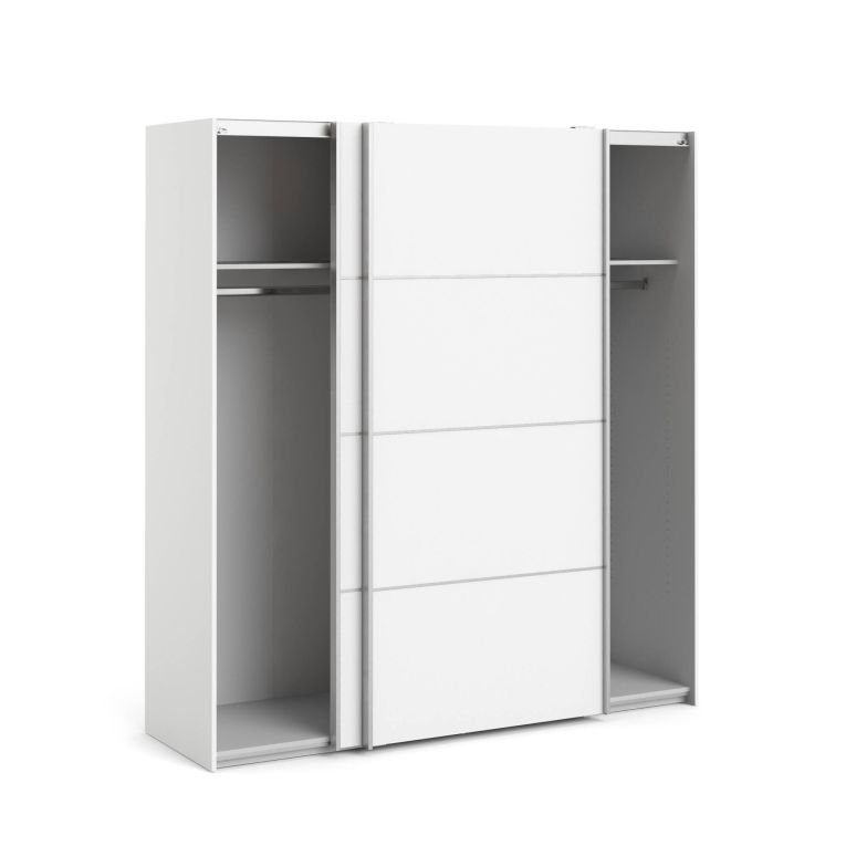 Guardaroba 2 ante Anise, Mobile camera da letto, Cabina armadio portabiti, Armadio appendiabiti, 182x64 h202 cm, Bianco