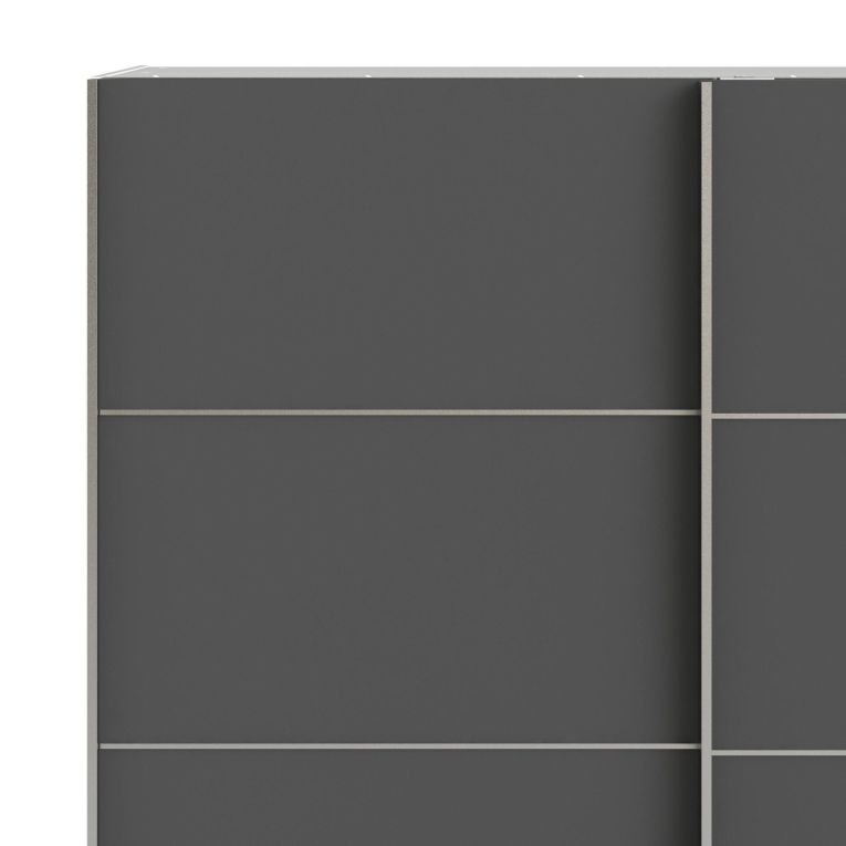 Guardaroba 2 ante Anise, Mobile camera da letto, Cabina armadio portabiti, Armadio appendiabiti, 182x64 h202 cm, Bianco e Grigio