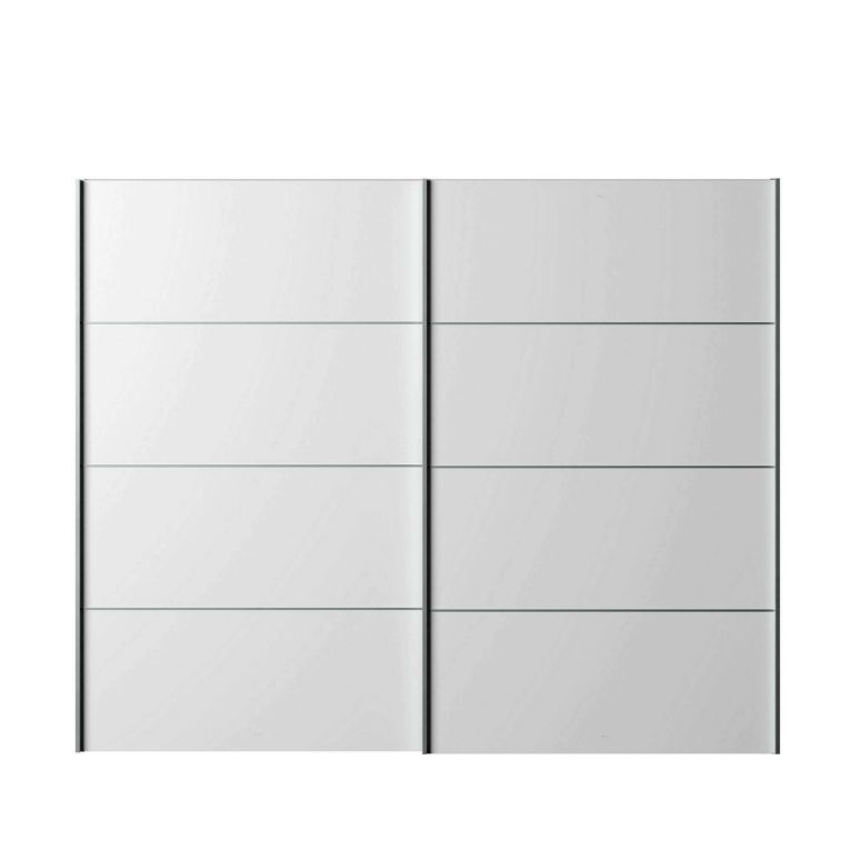 Guardaroba 2 ante Anthe, Mobile camera da letto, Cabina armadio portabiti, Armadio appendiabiti, 243x64 h202 cm, Bianco