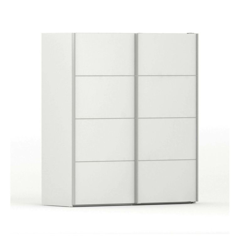 Guardaroba 2 ante Arienne, Mobile camera da letto, Cabina armadio portabiti, Armadio appendiabiti, 182x64 h202 cm, Bianco