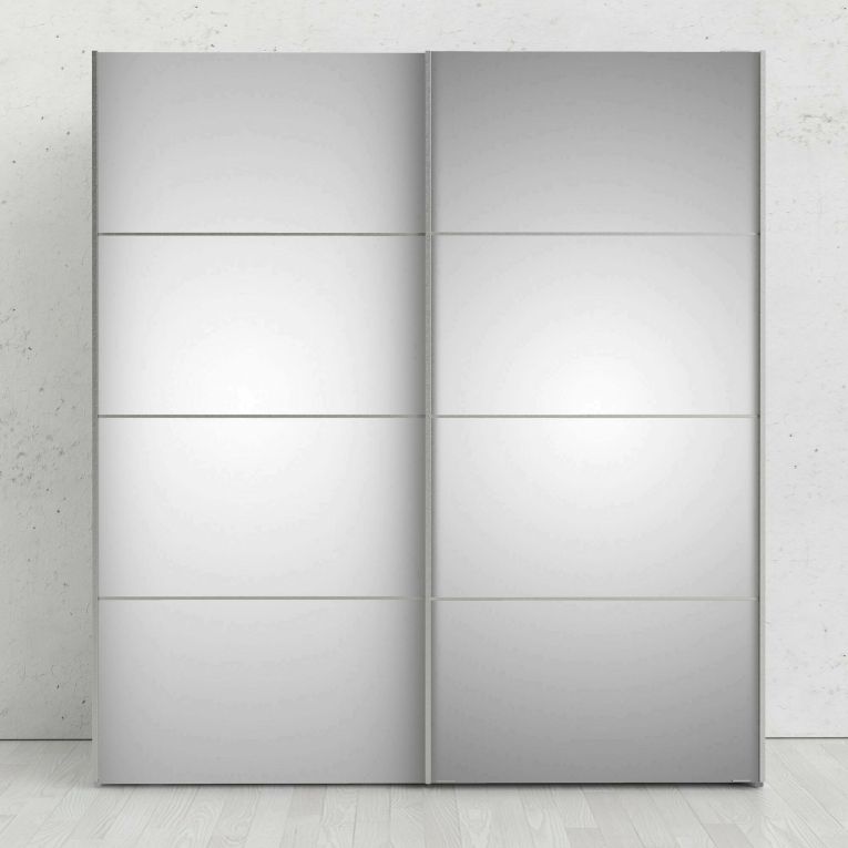 Guardaroba 2 ante Armance, Mobile camera da letto, Cabina armadio portabiti, Armadio appendiabiti, 182x64 h202 cm, Bianco