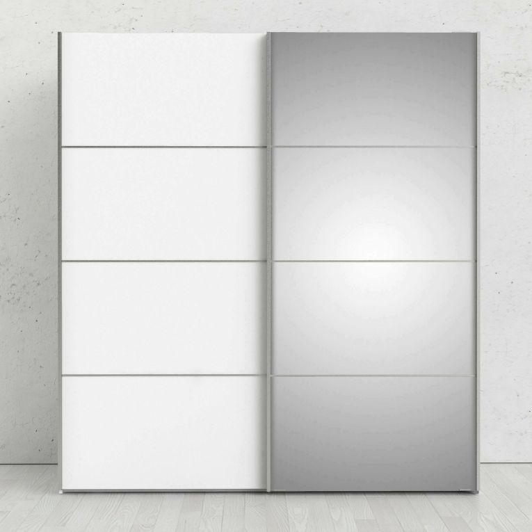 Guardaroba 2 ante Astrée, Mobile camera da letto, Cabina armadio portabiti, Armadio appendiabiti, 182x64 h202 cm, Bianco