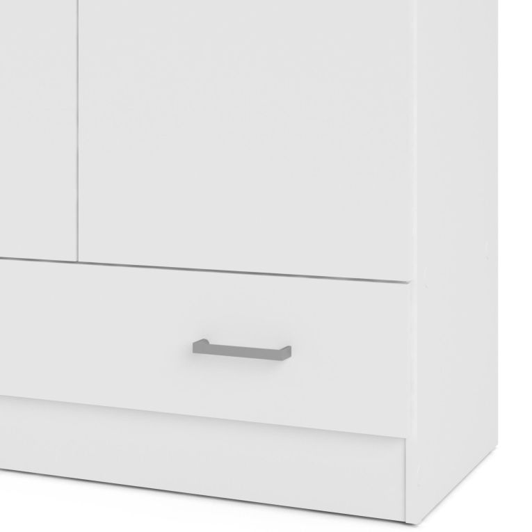Guardaroba 2 ante Audette, Mobile camera da letto, Cabina armadio portabiti, Armadio appendiabiti, 79x36 h170 cm, Bianco