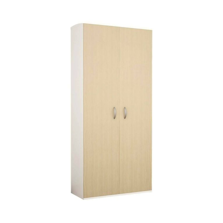 Guardaroba 2 ante Bandu, 80x52h170 cm, Bianco e Grigio