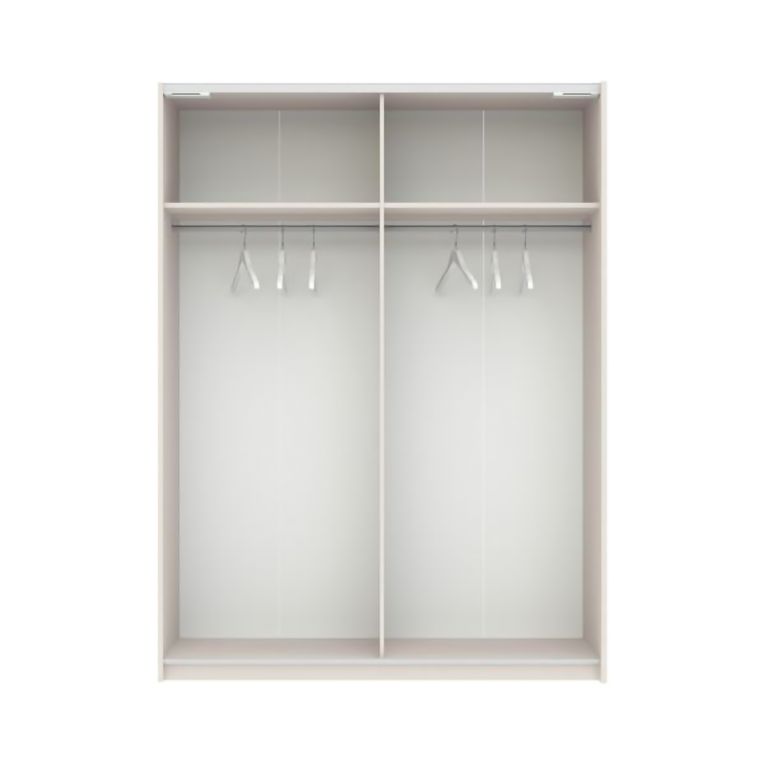 Guardaroba 2 Ante Beige Cashmere Bianco 2 Ripiani Appendiabiti 150x204h cm, 2 Ante - Manita