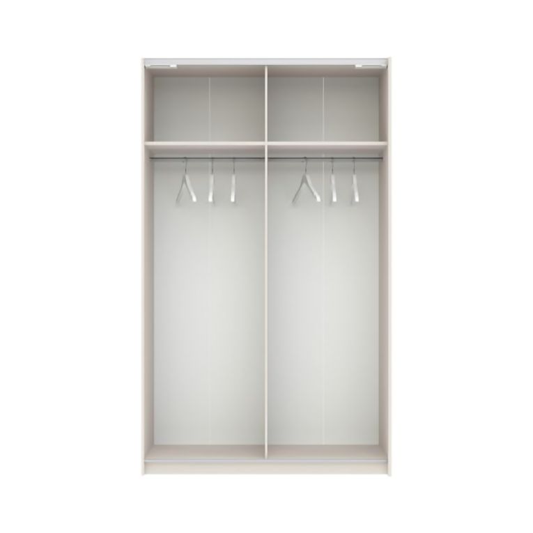 Guardaroba 2 Ante Beige Cashmere Nero Antracite 2 Ripiani Appendiabiti 120x204h cm, 2 Ante - Maba