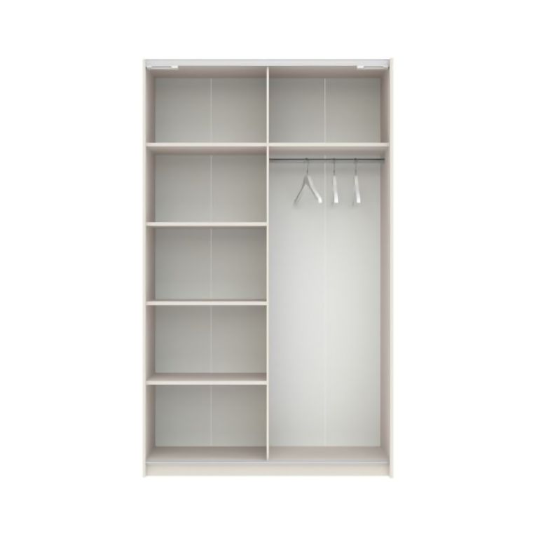 Guardaroba 2 Ante Beige Cashmere Nero Antracite 2 Ripiani Appendiabiti 120x204h cm, 2 Ante - Maba