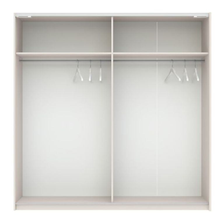 Guardaroba 2 Ante Beige Cashmere Nero Antracite 2 Ripiani Appendiabiti 200x204h cm, 2 Ante - Nalika