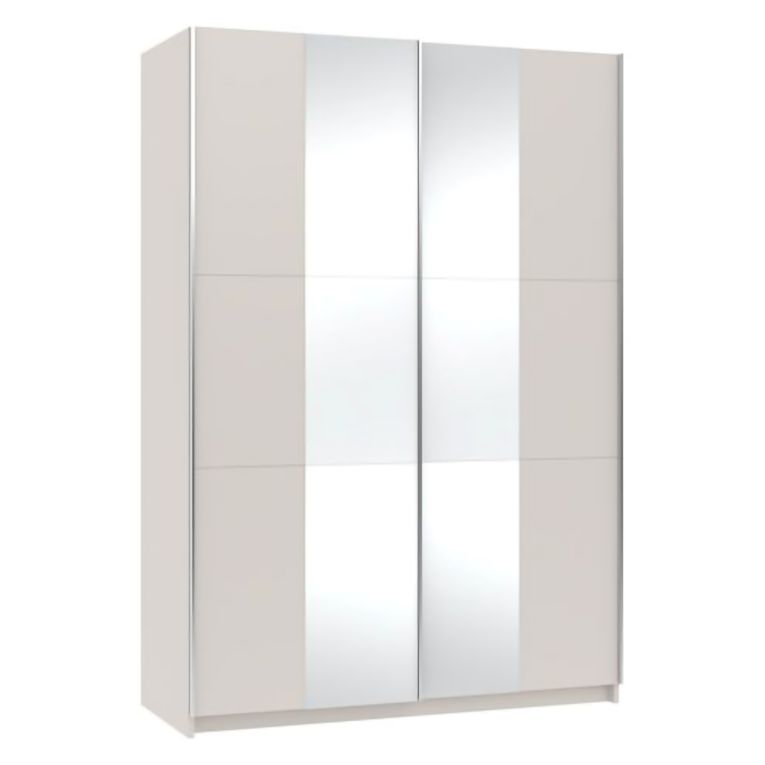 Guardaroba 2 Ante Beige Cashmere Traparente Appendiabiti 5 Ripiani 150x218h cm, 7 Vani - Lesesa