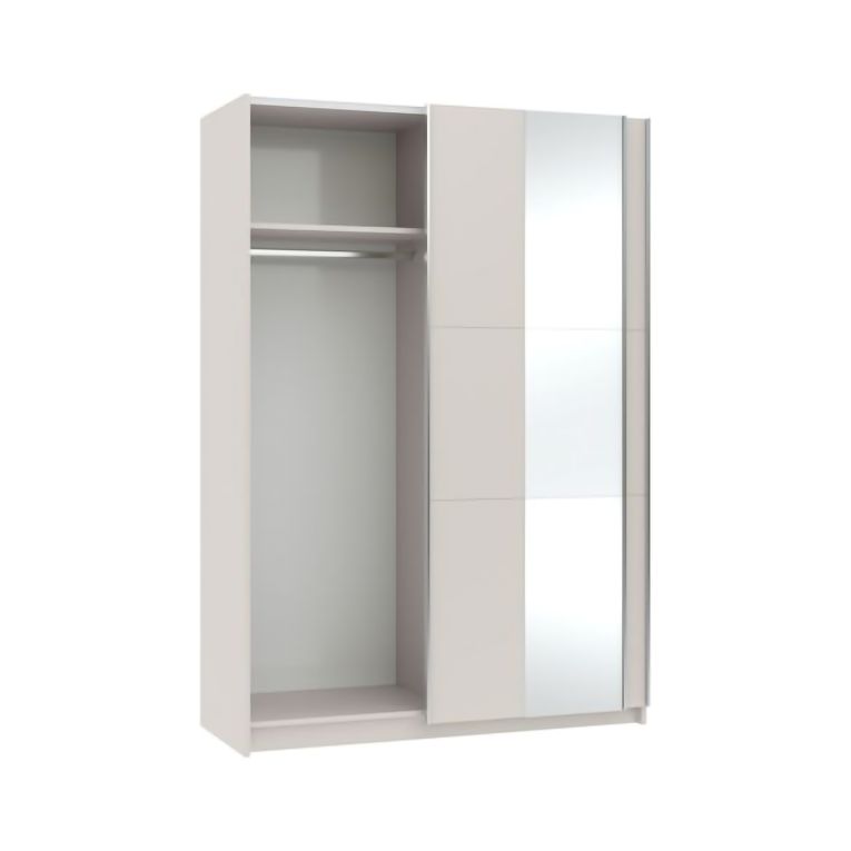 Guardaroba 2 Ante Beige Cashmere Traparente Appendiabiti 5 Ripiani 150x218h cm, 7 Vani - Lesesa