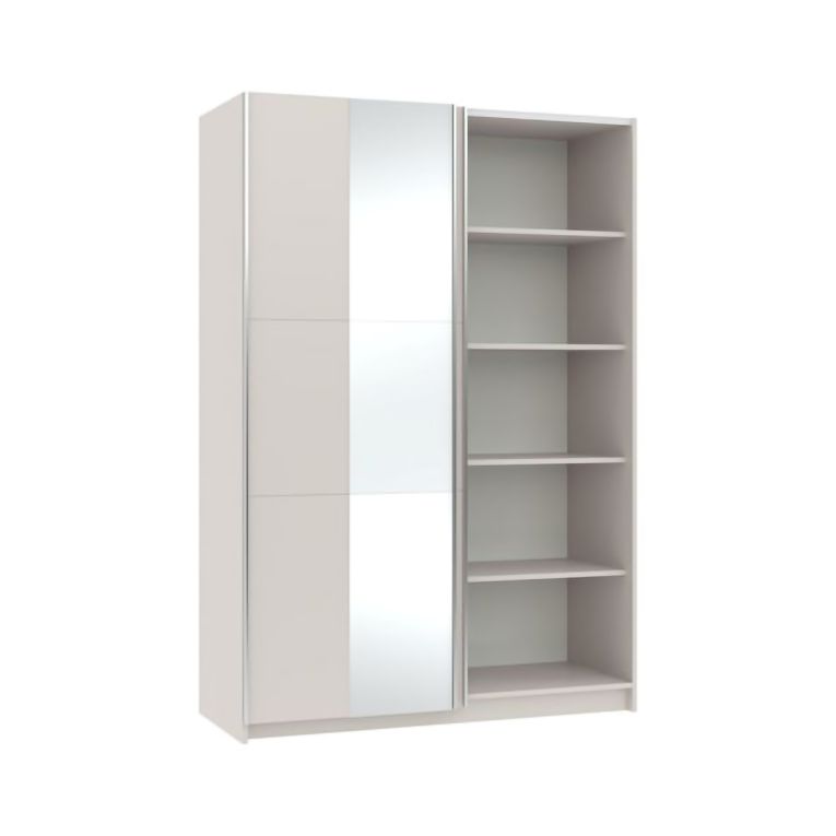 Guardaroba 2 Ante Beige Cashmere Traparente Appendiabiti 5 Ripiani 150x218h cm, 7 Vani - Lesesa