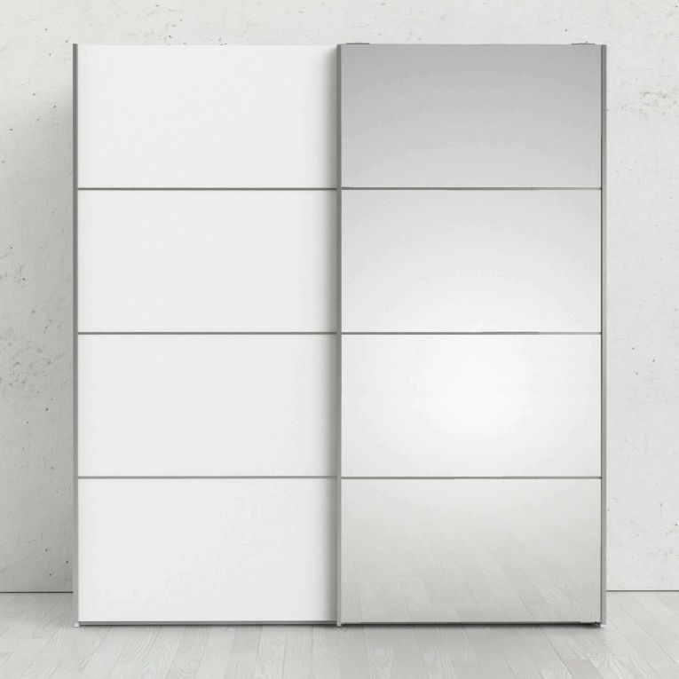 Guardaroba 2 ante Berthe, Mobile camera da letto, Cabina armadio portabiti, Armadio appendiabiti, 182x64 h202 cm, Bianco