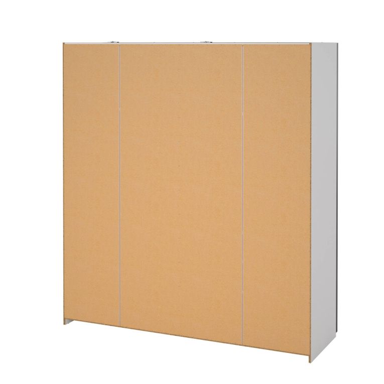 Guardaroba 2 ante Berthe, Mobile camera da letto, Cabina armadio portabiti, Armadio appendiabiti, 64x182 h202 cm, Bianco e Quercia