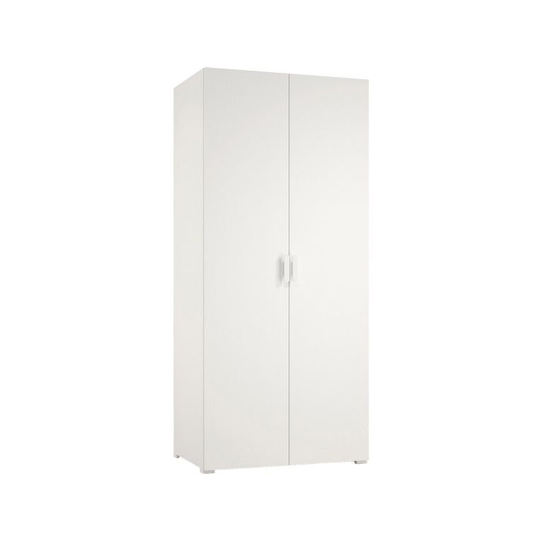 Guardaroba 2 Ante Bianco 2 Ripiani Appendiabiti 80x180h cm, 2 Ante - Susella