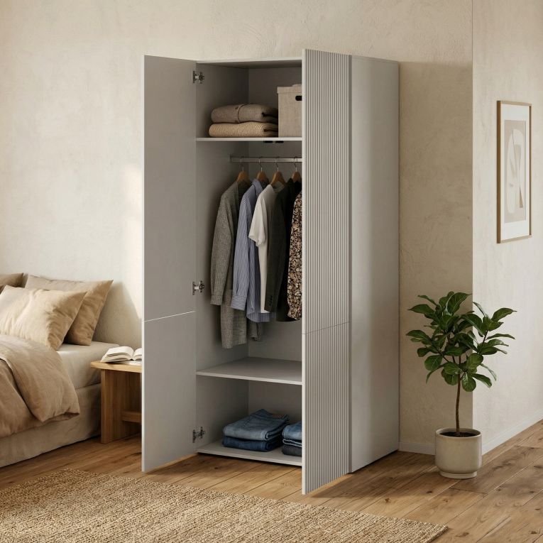 Guardaroba 2 ante bianco 90x198h cm - Caiazzo