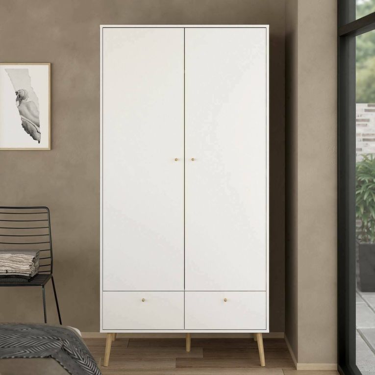 Guardaroba 2 ante bianco 98x200h cm - Kahina