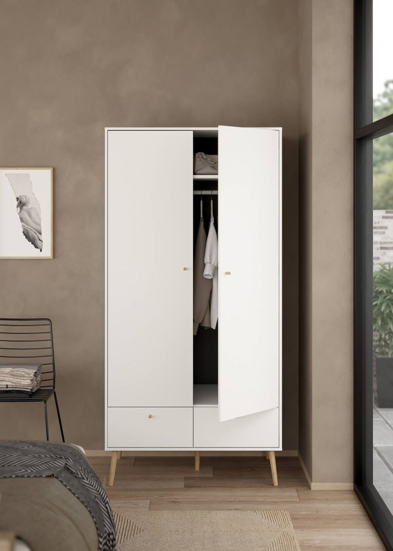 Guardaroba 2 ante bianco 98x200h cm - Kahina