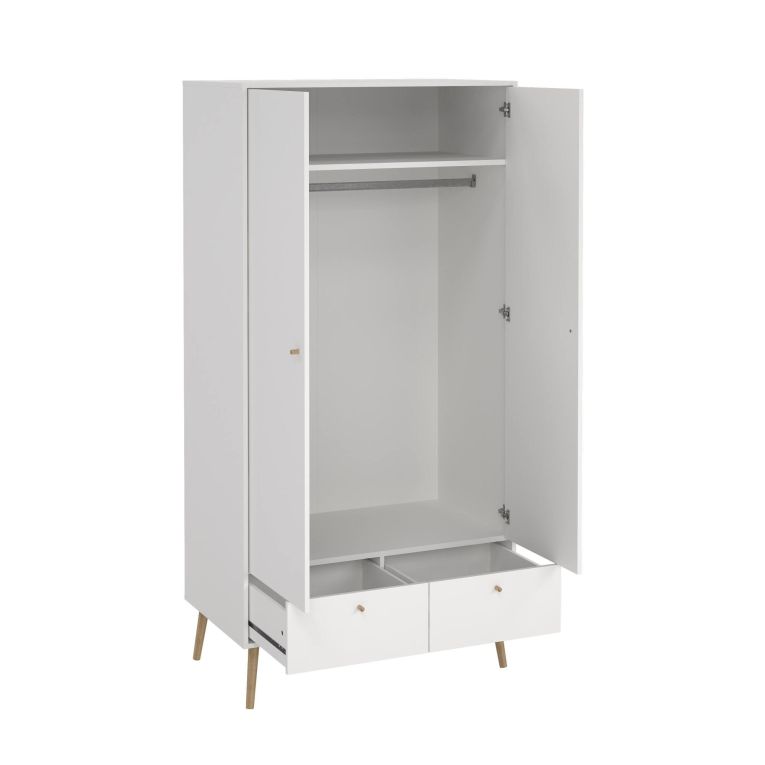 Guardaroba 2 ante bianco 98x200h cm - Kahina