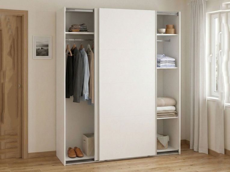 Guardaroba 2 ante- bianco ante scorrevoli 178x220h cm - Gomer