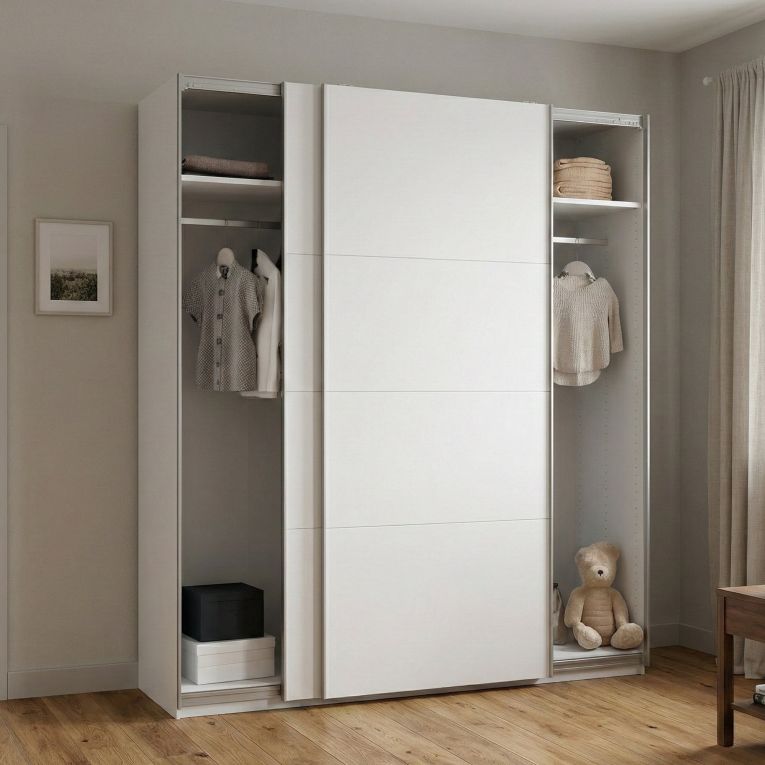 Guardaroba 2 ante- bianco ante scorrevoli 200x218h cm - Malakas