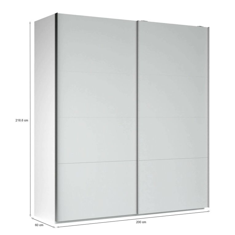 Guardaroba 2 ante- bianco ante scorrevoli 200x218h cm - Malakas