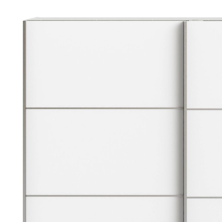 Guardaroba 2 Ante Bianco Appendiabiti 2 Ripiani 182x202h cm, Apertura Scorrevole - Accadia