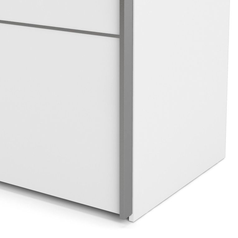 Guardaroba 2 Ante Bianco Appendiabiti 2 Ripiani 182x202h cm, Apertura Scorrevole - Accadia