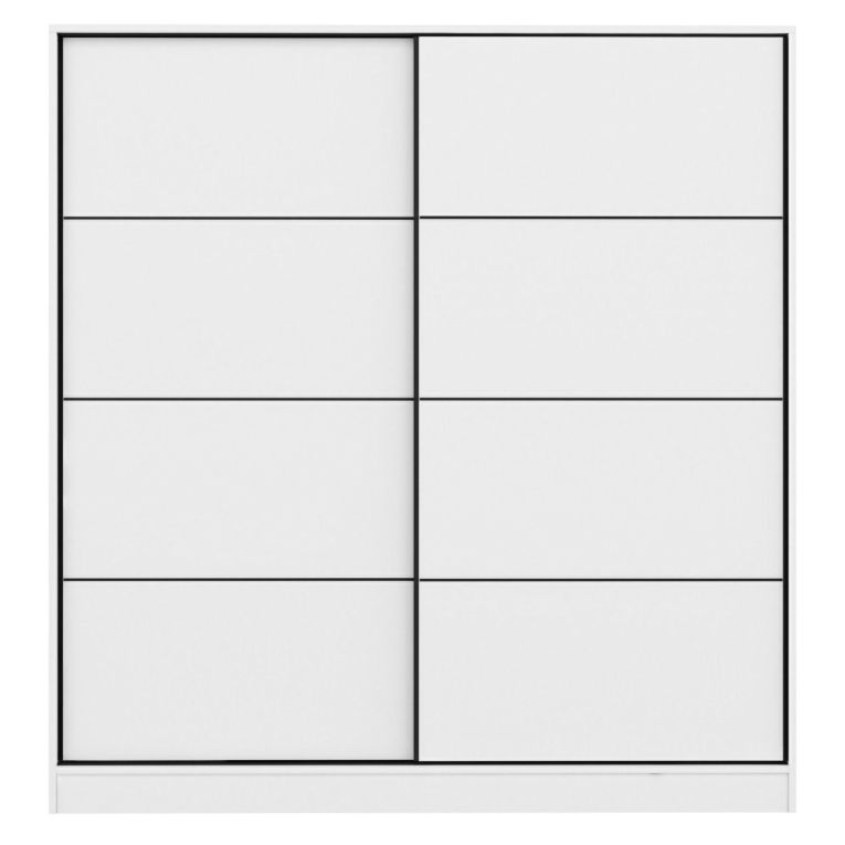 Guardaroba 2 Ante Bianco Appendiabiti 5 Ripiani 180x190h cm, Apertura Scorrevole - Cuvio