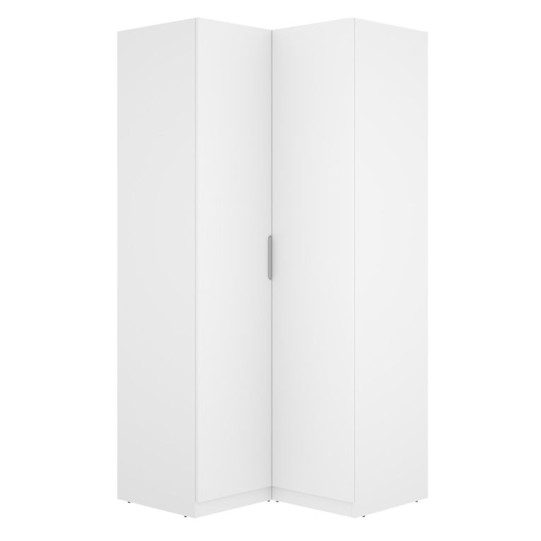 Guardaroba 2 Ante Bianco Appendiabiti 95x204h cm, 4 Ripiani - Luber