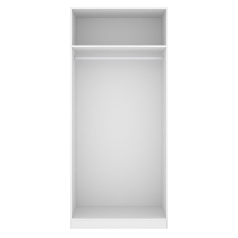 Guardaroba 2 Ante Bianco Appendiabiti Cassetti 51x204h cm, un Ripiano - Tulot