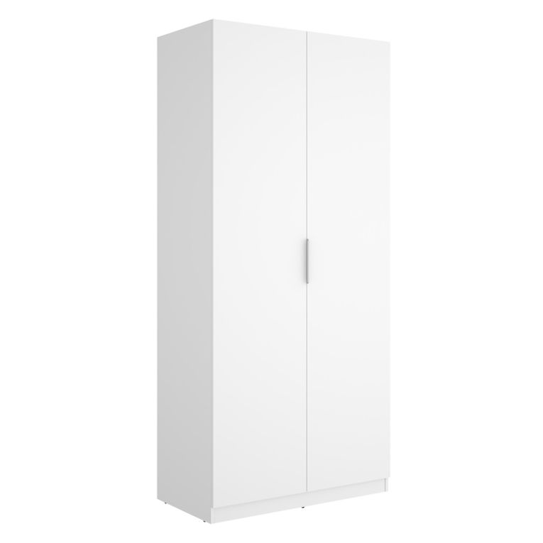 Guardaroba 2 Ante Bianco Appendiabiti Cassetti 51x204h cm, un Ripiano - Tulot