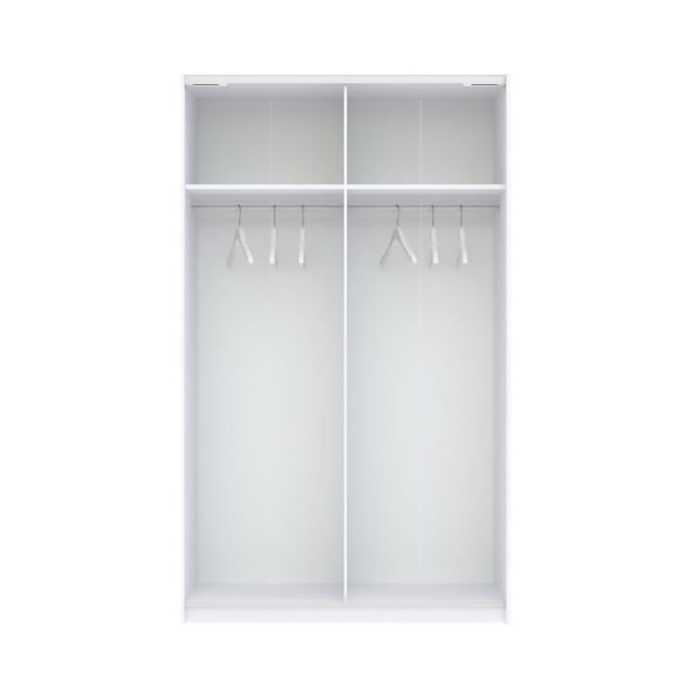 Guardaroba 2 Ante Bianco Beige Cashmere 2 Ripiani Appendiabiti 120x204h cm, 2 Ante - Maba