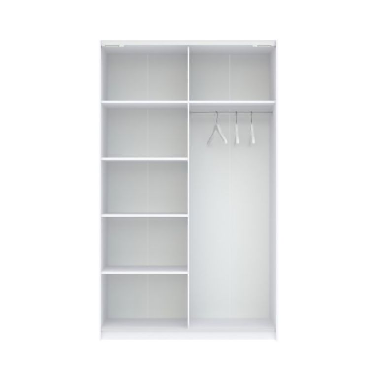 Guardaroba 2 Ante Bianco Beige Cashmere 2 Ripiani Appendiabiti 120x204h cm, 2 Ante - Maba