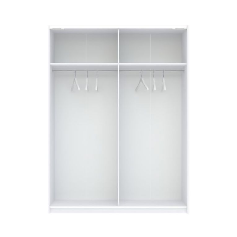 Guardaroba 2 Ante Bianco Beige Cashmere 2 Ripiani Appendiabiti 150x204h cm, 2 Ante - Manita
