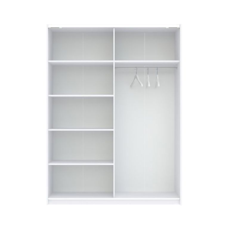 Guardaroba 2 Ante Bianco Beige Cashmere 2 Ripiani Appendiabiti 150x204h cm, 2 Ante - Manita
