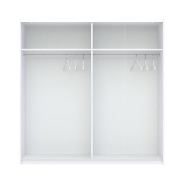 Guardaroba 2 Ante Bianco Beige Cashmere 2 Ripiani Appendiabiti 200x204h cm, 2 Ante - Nalika