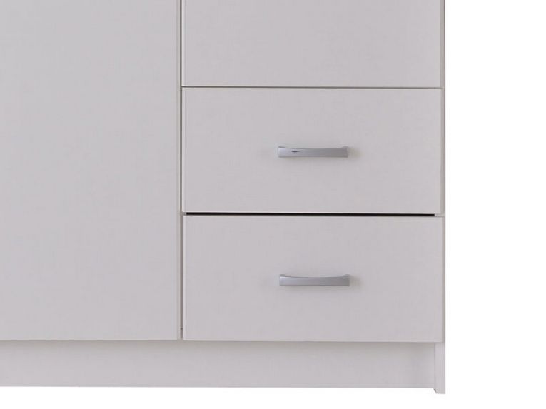 Guardaroba 2 Ante Bianco Bianco Appendiabiti 2 Cassetti 80x205h cm, 4 Ripiani - Cimena