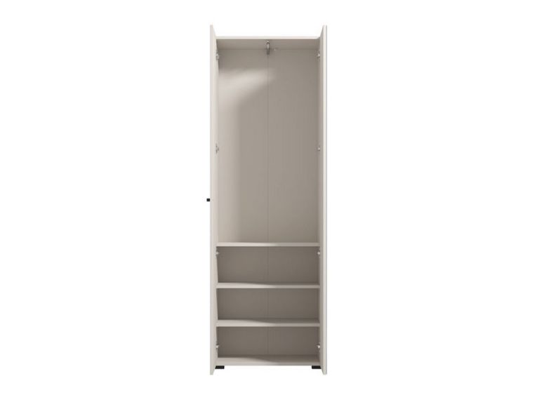 Guardaroba 2 Ante Bianco Bianco Appendiabiti 3 Ripiani 64x194h cm, 4 Vani - Azzano