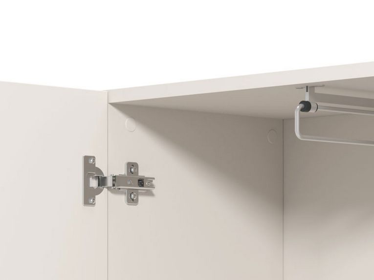 Guardaroba 2 Ante Bianco Bianco Appendiabiti 3 Ripiani 64x194h cm, 4 Vani - Azzano