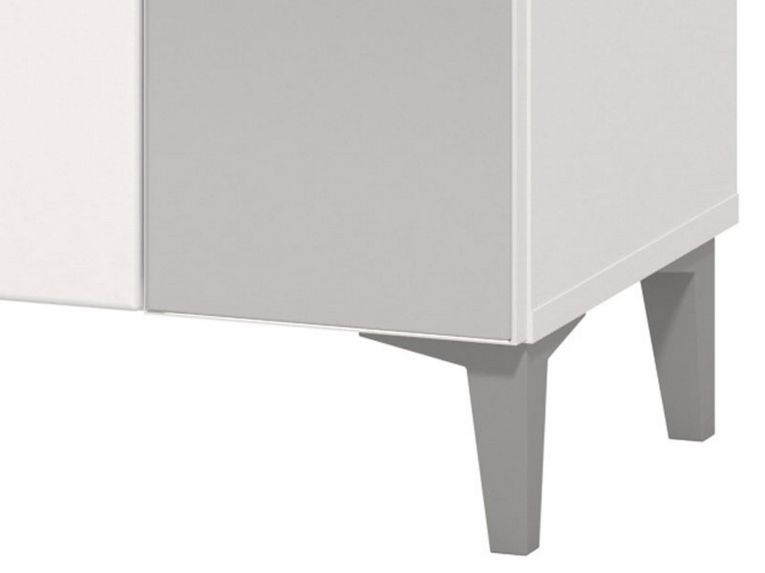 Guardaroba 2 Ante Bianco Bianco Appendiabiti 4 Ripiani 58x195h cm, 5 Vani - Lomazzo