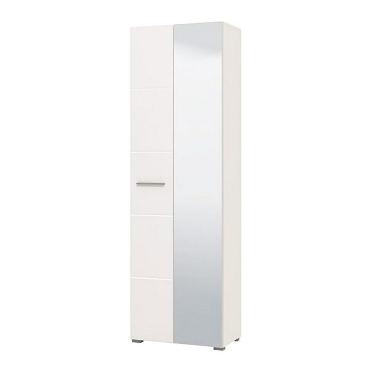 Guardaroba 2 Ante Bianco Bianco Appendiabiti 4 Ripiani 60x192.5h cm, 5 Vani - Griante