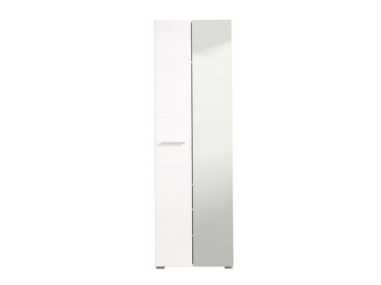 Guardaroba 2 Ante Bianco Bianco Appendiabiti 4 Ripiani 60x192.5h cm, 5 Vani - Griante