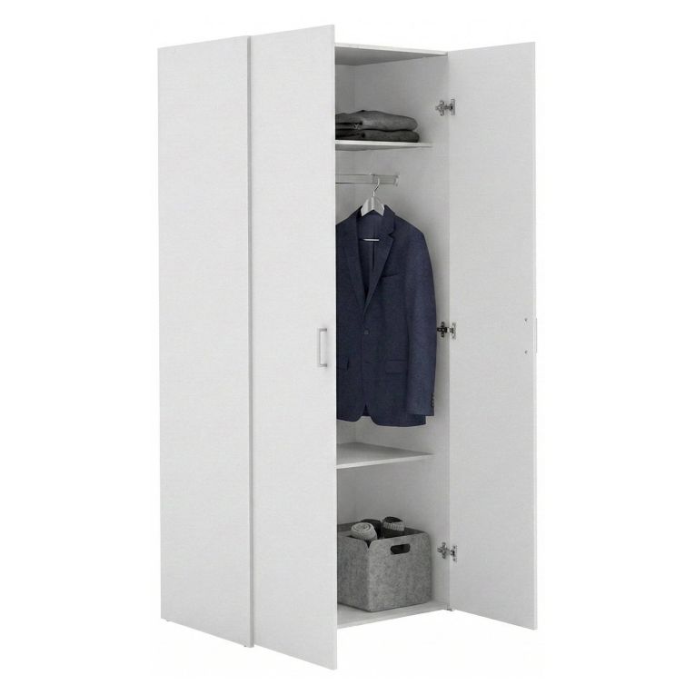 Guardaroba 2 ante- bianco camera da letto 77x175h cm - Alibabba