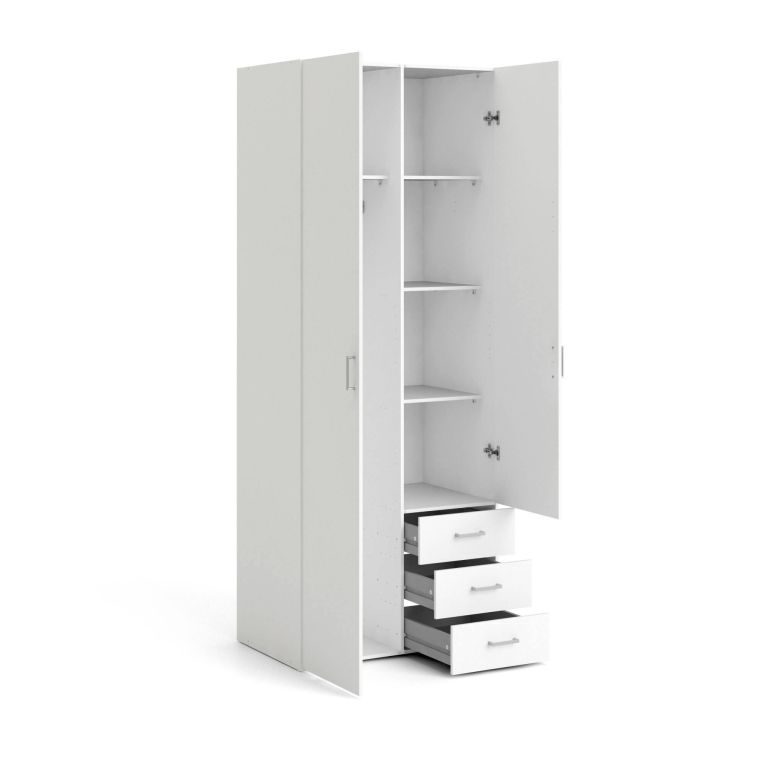Guardaroba 2 ante- bianco con appendiabiti 77x200h cm - Apollina