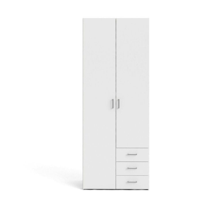 Guardaroba 2 ante- bianco con appendiabiti 77x200h cm - Apollina