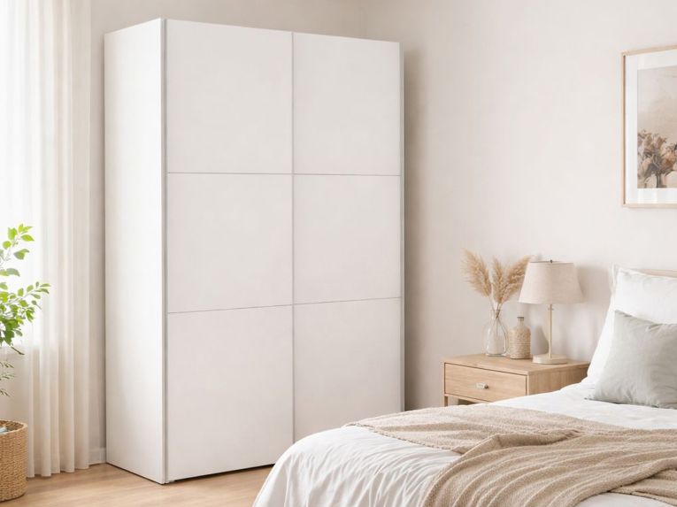 Guardaroba 2 ante bianco e grigio 147x220h cm - Almese