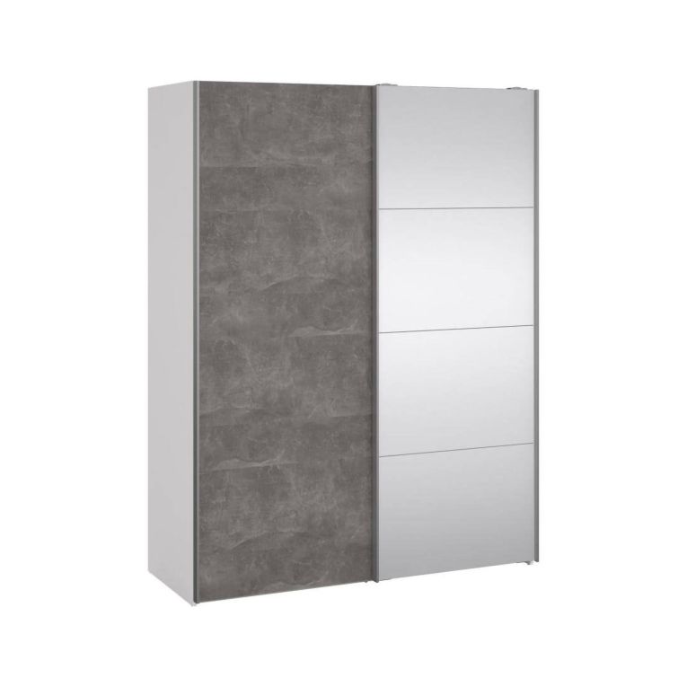 Guardaroba 2 ante bianco e grigio 150x200h cm - Seraphine