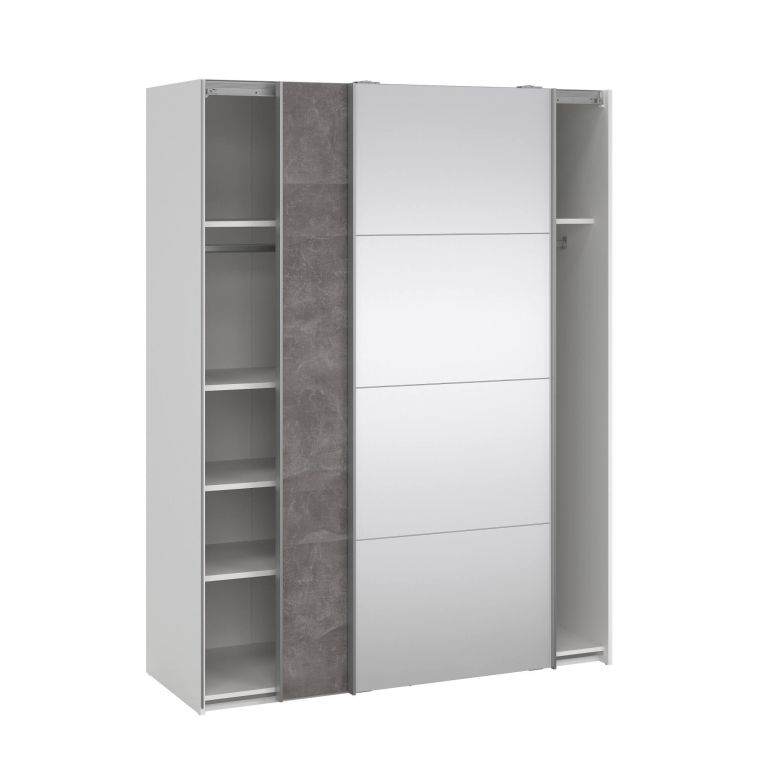 Guardaroba 2 ante bianco e grigio 150x200h cm - Seraphine