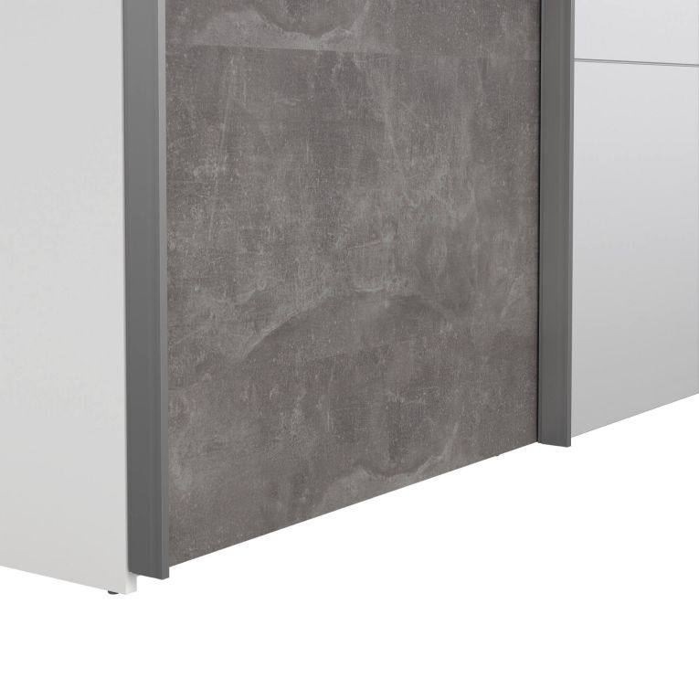 Guardaroba 2 ante bianco e grigio 150x200h cm - Seraphine
