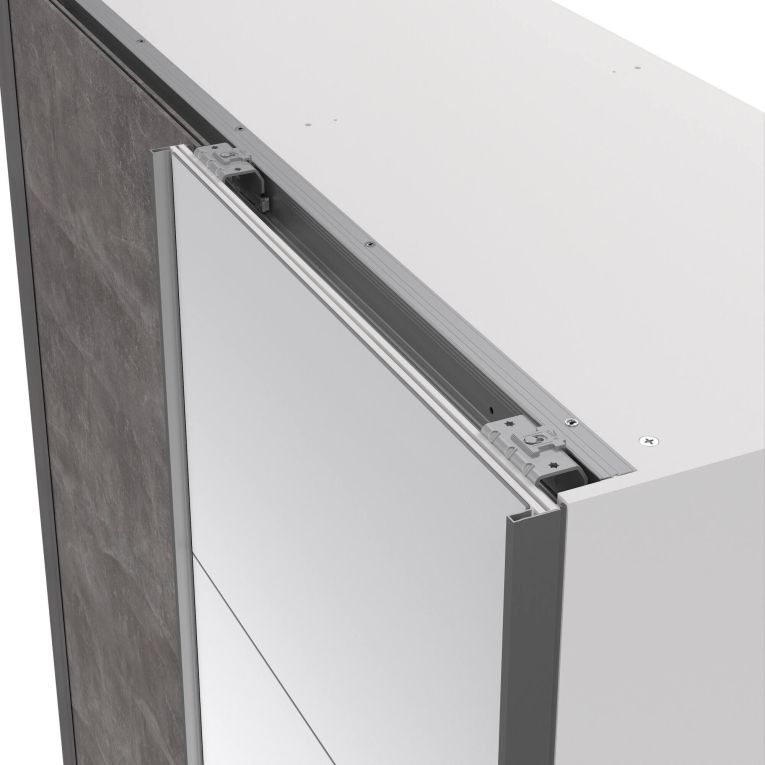 Guardaroba 2 ante bianco e grigio 150x200h cm - Seraphine